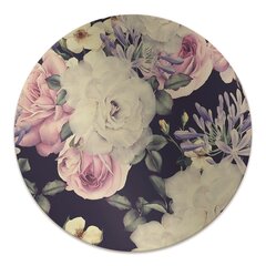 Apaļš aizsargājošs grīdas paklājs Decormat, Vintage baltas rozes, 100 cm cena un informācija | Biroja krēsli | 220.lv