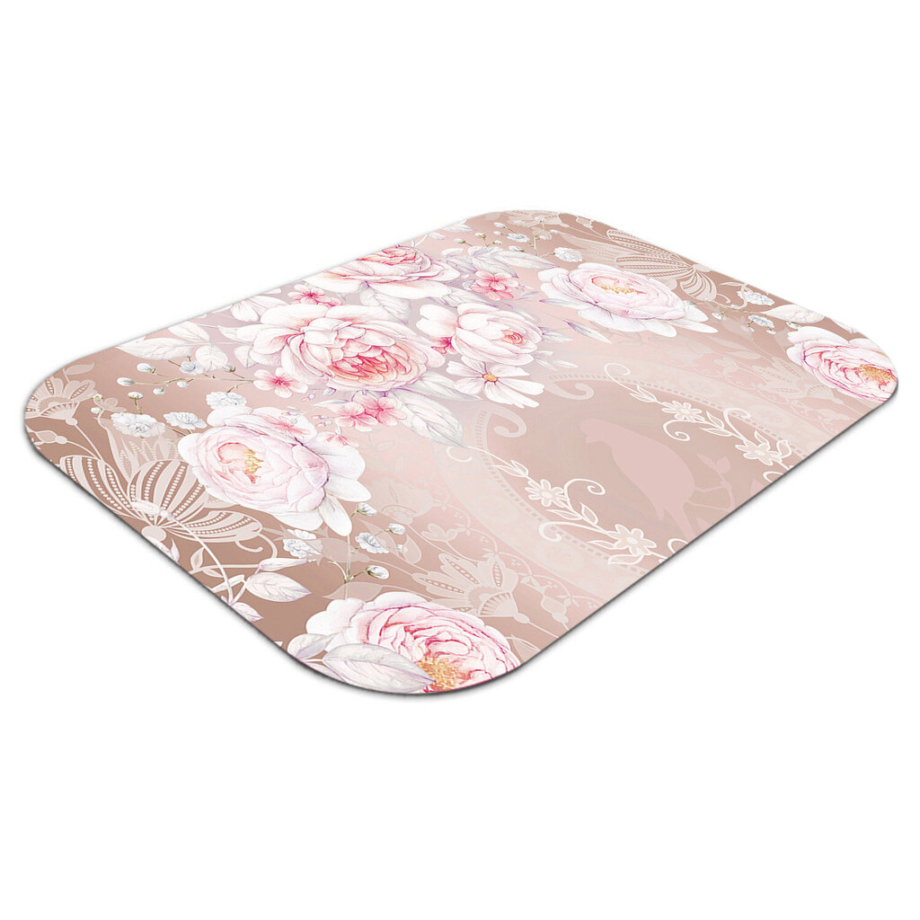 Aizsargājošs grīdas paklājs Decormat, Baltas rozes, 120x90 cm cena un informācija | Biroja krēsli | 220.lv