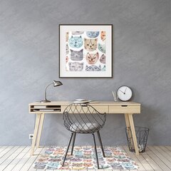 Aizsargājošs grīdas paklājs Decormat, Kaķu akvarelis, 120x90 cm цена и информация | Офисные кресла | 220.lv