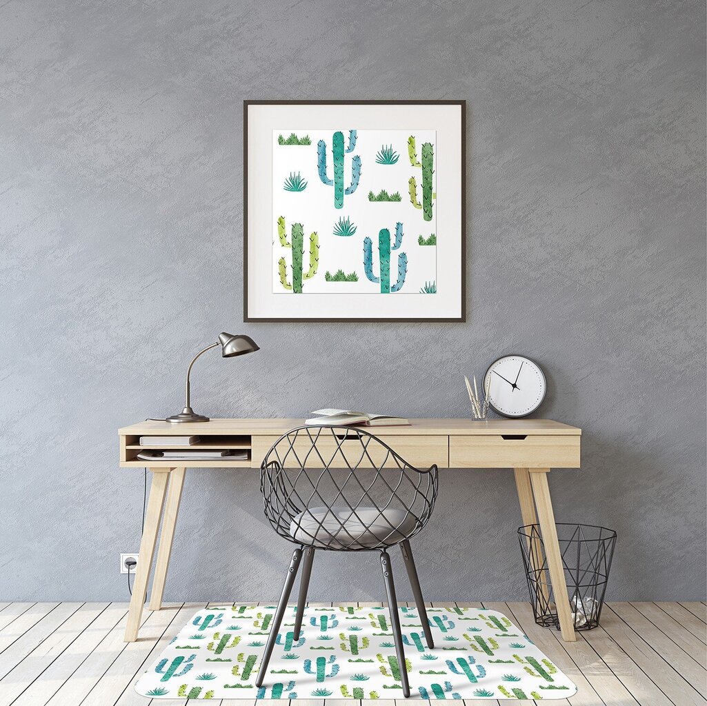 Aizsargājošs grīdas paklājs Decormat, Krāsots kaktuss, 100x70 cm цена и информация | Biroja krēsli | 220.lv