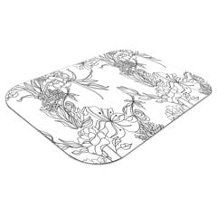 Aizsargājošs grīdas paklājs Decormat, Melnbalti ziedi, 120x90 cm cena un informācija | Biroja krēsli | 220.lv