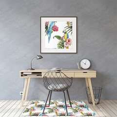 Aizsargājošs grīdas paklājs Decormat, Papagaiļi un ziedi, 100x70 cm cena un informācija | Biroja krēsli | 220.lv