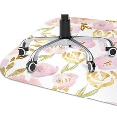Aizsargājošs grīdas paklājs Decormat, Rozā ziedi, 100x70 cm cena un informācija | Biroja krēsli | 220.lv