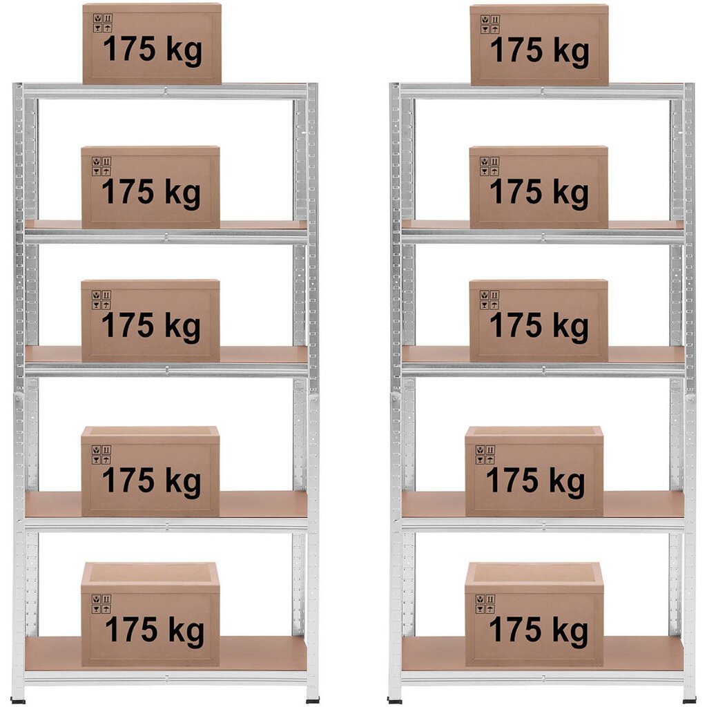 Noliktavas plauktu komplekts, 90x40x180 cm cena un informācija | Saimniecības plaukti | 220.lv