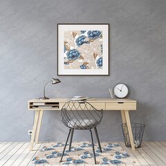 Aizsargājošs grīdas paklājs Decormat, Zili ziedi, 120x90 cm цена и информация | Офисные кресла | 220.lv