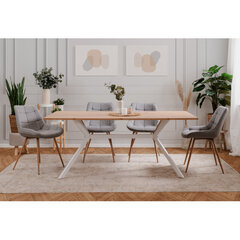 Galds Aatrium Onex, 90x180x75 cm, brūns/balts cena un informācija | Virtuves galdi, ēdamgaldi | 220.lv