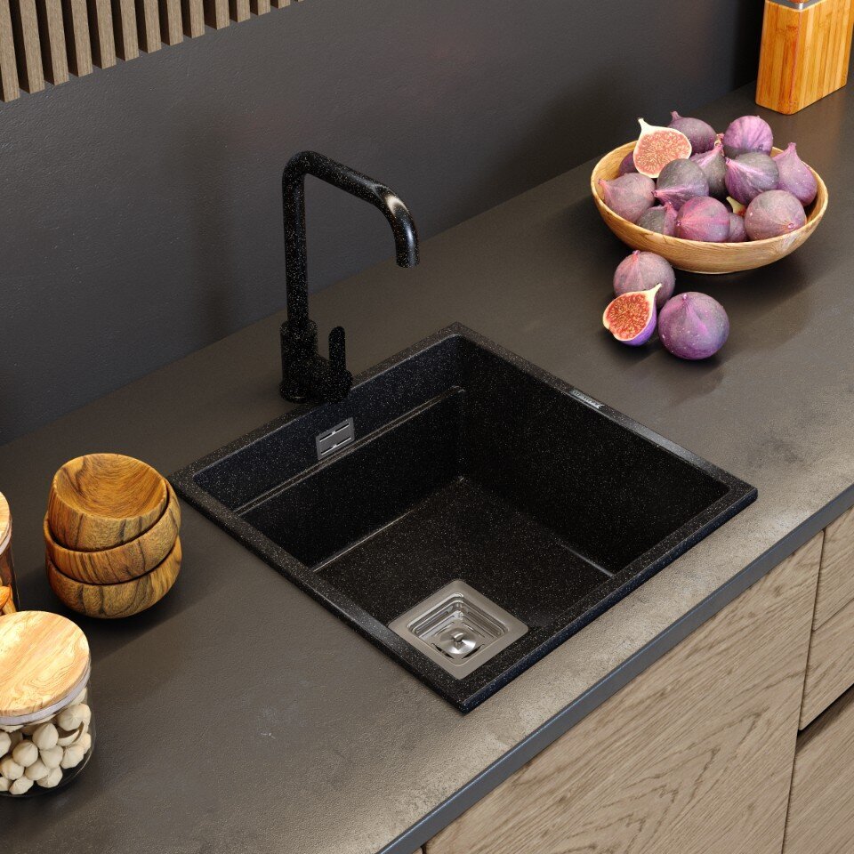 Virtuves maisītājs Granitan, melns цена и информация | Ūdens maisītāji virtuvei | 220.lv