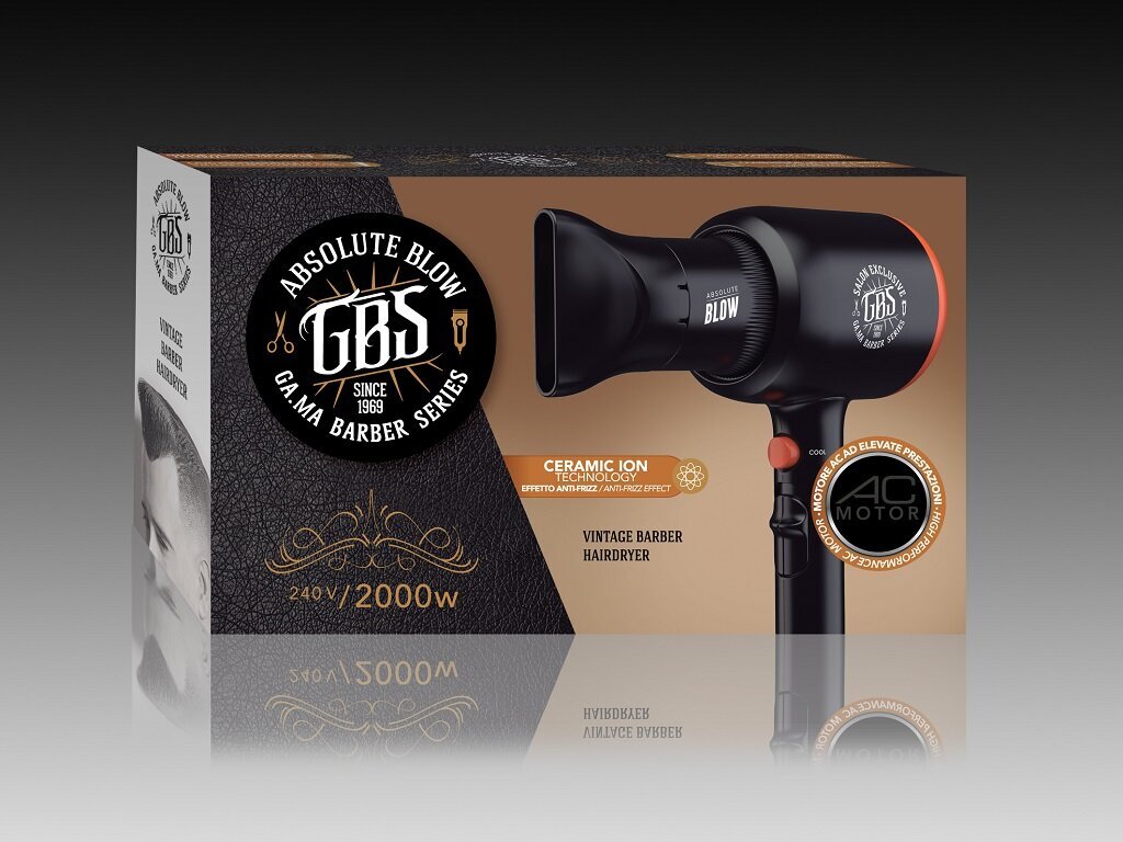 GA.MA GBS BLOW Barber Series matu žāvētājs ar jonizāciju, 2000W cena un informācija | Matu fēni | 220.lv