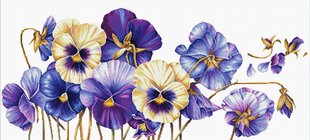 Krustdūrienā izšūšanas komplekts Purple Pansies Diamond Dotz, 97x42 cm cena un informācija | Izšūšanas piederumi | 220.lv