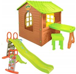 Bērnu rotaļu namiņš Mochtoys, brūns, 122 x 175 x 120,5 cm cena un informācija | Bērnu rotaļu laukumi, mājiņas | 220.lv