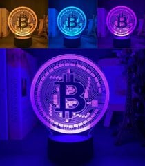 3D LED nakts gaisma ar tālvadības pulti - Bitcoin cena un informācija | Svētku dekorācijas | 220.lv