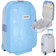 Детский чемодан на колесиках, голубой цена и информация | Чемоданы, дорожные сумки | 220.lv