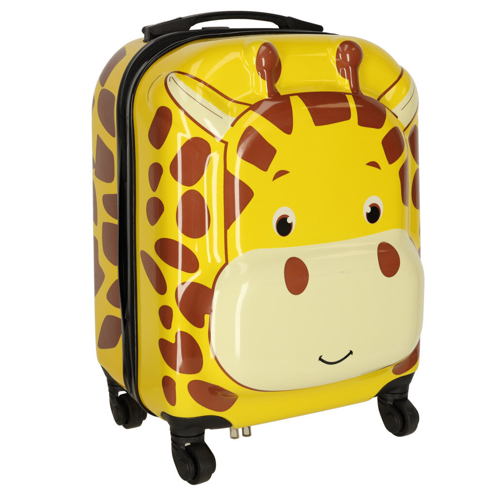 Bērnu ratiņu koferis ar žirafi, dzeltens cena un informācija | Koferi, ceļojumu somas | 220.lv