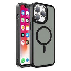 Магнитный цветной матовый чехол для iPhone 15 - черный цена и информация | Чехлы для телефонов | 220.lv