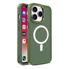 Магнитный цветной матовый чехол для iPhone 15 - зеленый цена и информация | Чехлы для телефонов | 220.lv
