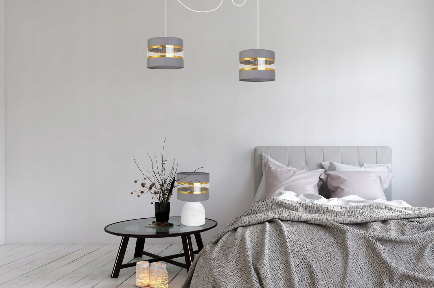 LightHome galda lampa Elegance Gold Neli цена и информация | Galda lampas | 220.lv