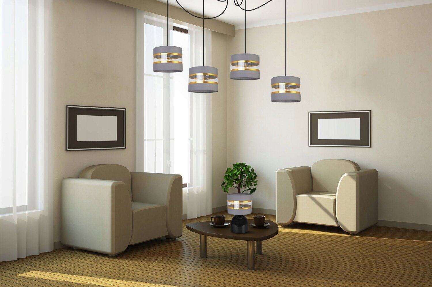 LightHome galda lampa Elegance Gold Neli cena un informācija | Galda lampas | 220.lv