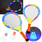 Apgaismotu badmintona rakešu komplekts, dažādu krāsu, 56.5x27x1.5 cm cena un informācija | Ūdens, smilšu un pludmales rotaļlietas | 220.lv