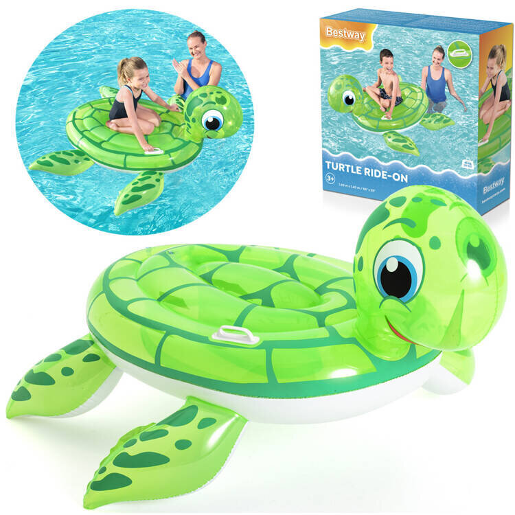 Piepūšamais matracis bruņurupucis Bestway, 140 cm, zaļš cena un informācija | Piepūšamās rotaļlietas un pludmales preces | 220.lv