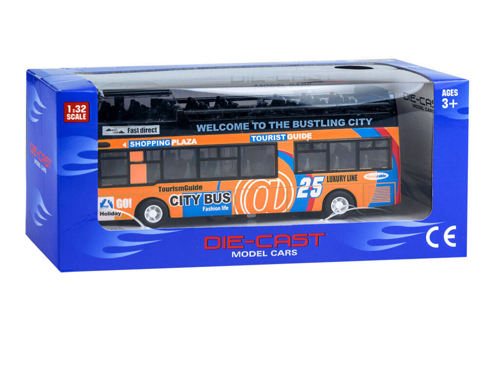 Divstāvu autobuss ar skaņas un gaismas efektiem Die-Cast Model, dzeltens цена и информация | Rotaļlietas zēniem | 220.lv