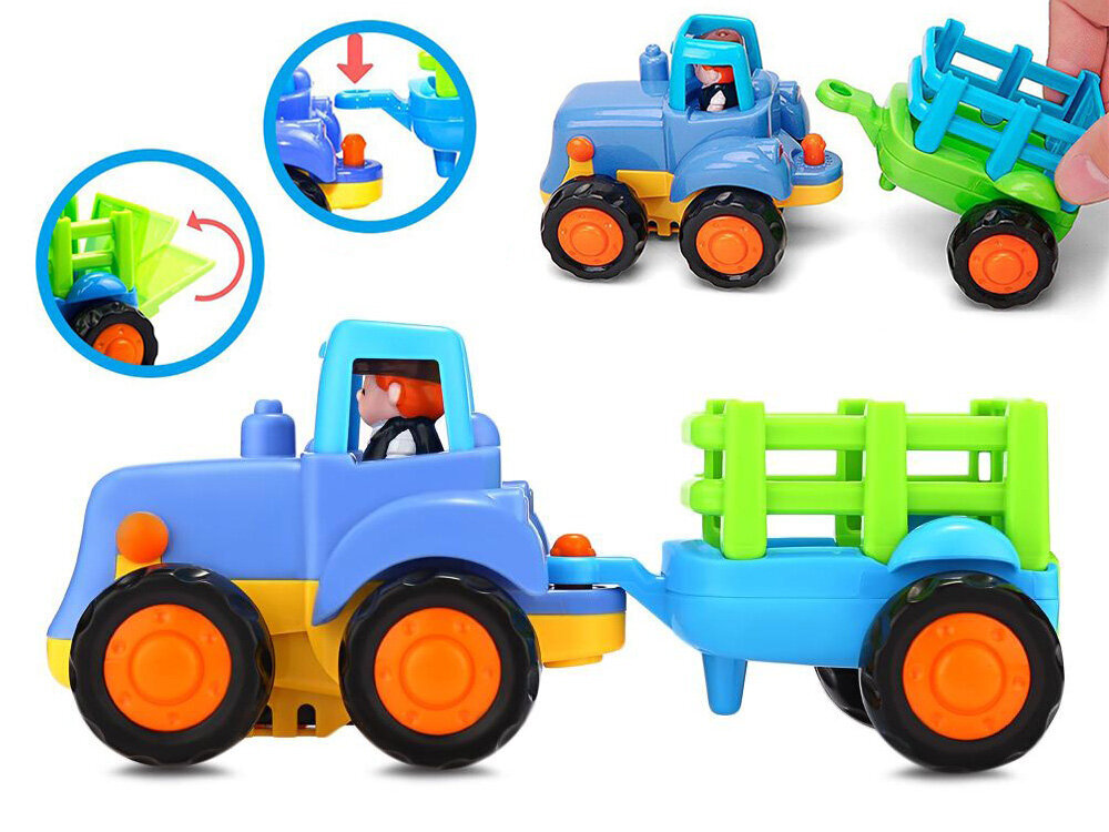 Celtniecības transportlīdzekļu komplekts bērniem Hola, dažādu krāsu цена и информация | Rotaļlietas zēniem | 220.lv
