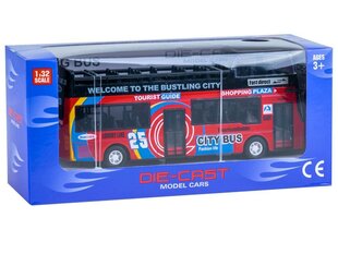 Divstāvu autobuss ar skaņas un gaismas efektiem Die-Cast Model, sarkans cena un informācija | Rotaļlietas zēniem | 220.lv