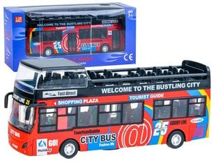 Divstāvu autobuss ar skaņas un gaismas efektiem Die-Cast Model, sarkans цена и информация | Игрушки для мальчиков | 220.lv