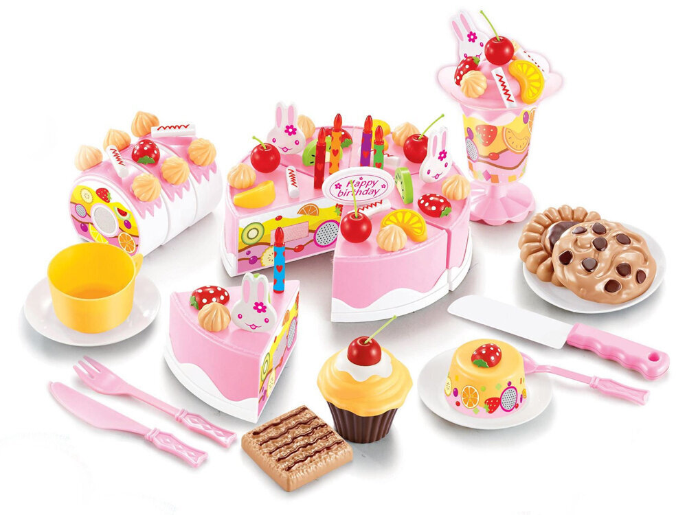 Rotaļlietu dzimšanas dienas torte ar piederumiem, 75 gab. cena un informācija | Rotaļlietas meitenēm | 220.lv
