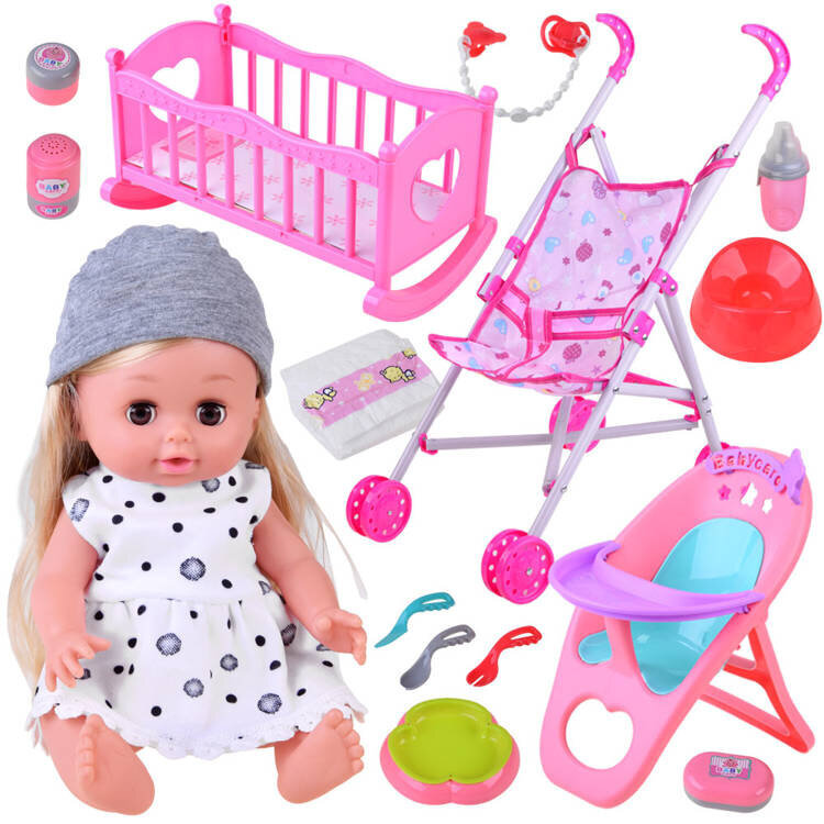 Interaktīvā lelle ar jaundzimušā komplektu, dažādu krāsu cena un informācija | Rotaļlietas meitenēm | 220.lv