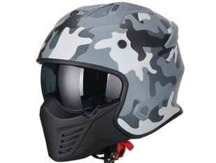 Moto ķivere BRUZANO ar noņemamu žokli, kamuflāžas krāsa цена и информация | Шлемы для мотоциклистов | 220.lv