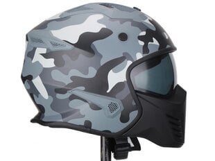 Moto ķivere BRUZANO ar noņemamu žokli, kamuflāžas krāsa цена и информация | Шлемы для мотоциклистов | 220.lv