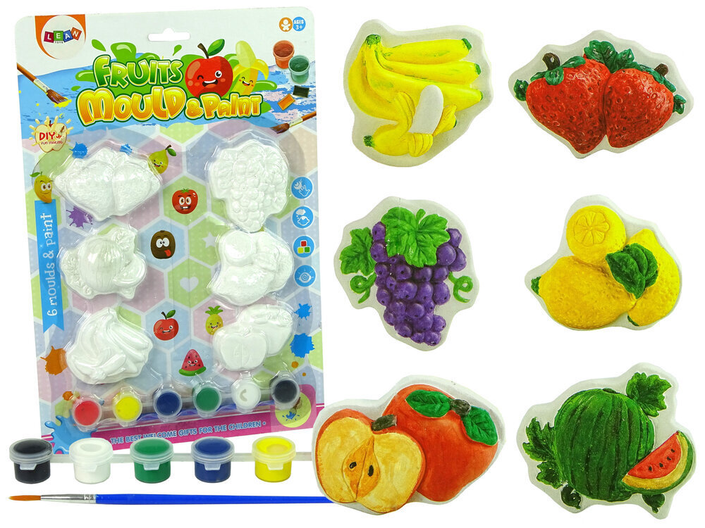 Augļu krāsošanas komplekts Lean toys cena un informācija | Attīstošās rotaļlietas | 220.lv