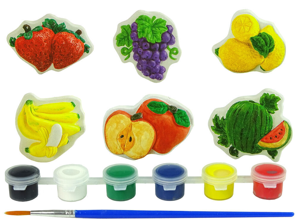 Augļu krāsošanas komplekts Lean toys cena un informācija | Attīstošās rotaļlietas | 220.lv