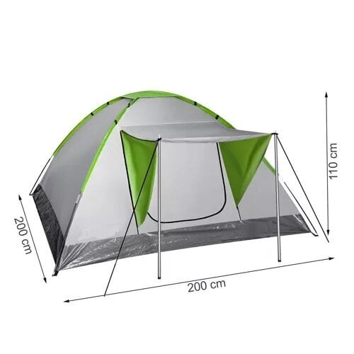 Tūristu telts 2-4 personām Airi, pelēka cena un informācija | Teltis | 220.lv