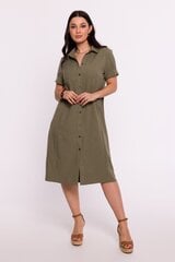 B245 Расклешенное платье с капюшоном - зеленый милитари цена и информация | Платья | 220.lv
