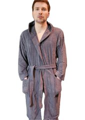 Мужской хлопковый халат, серый цена и информация | Мужские халаты, пижамы | 220.lv