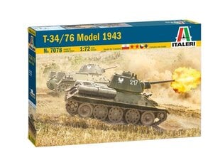 Konstruktors Italeri - T-34/76 Model 1943, 1/72, 7078 cena un informācija | Konstruktori | 220.lv