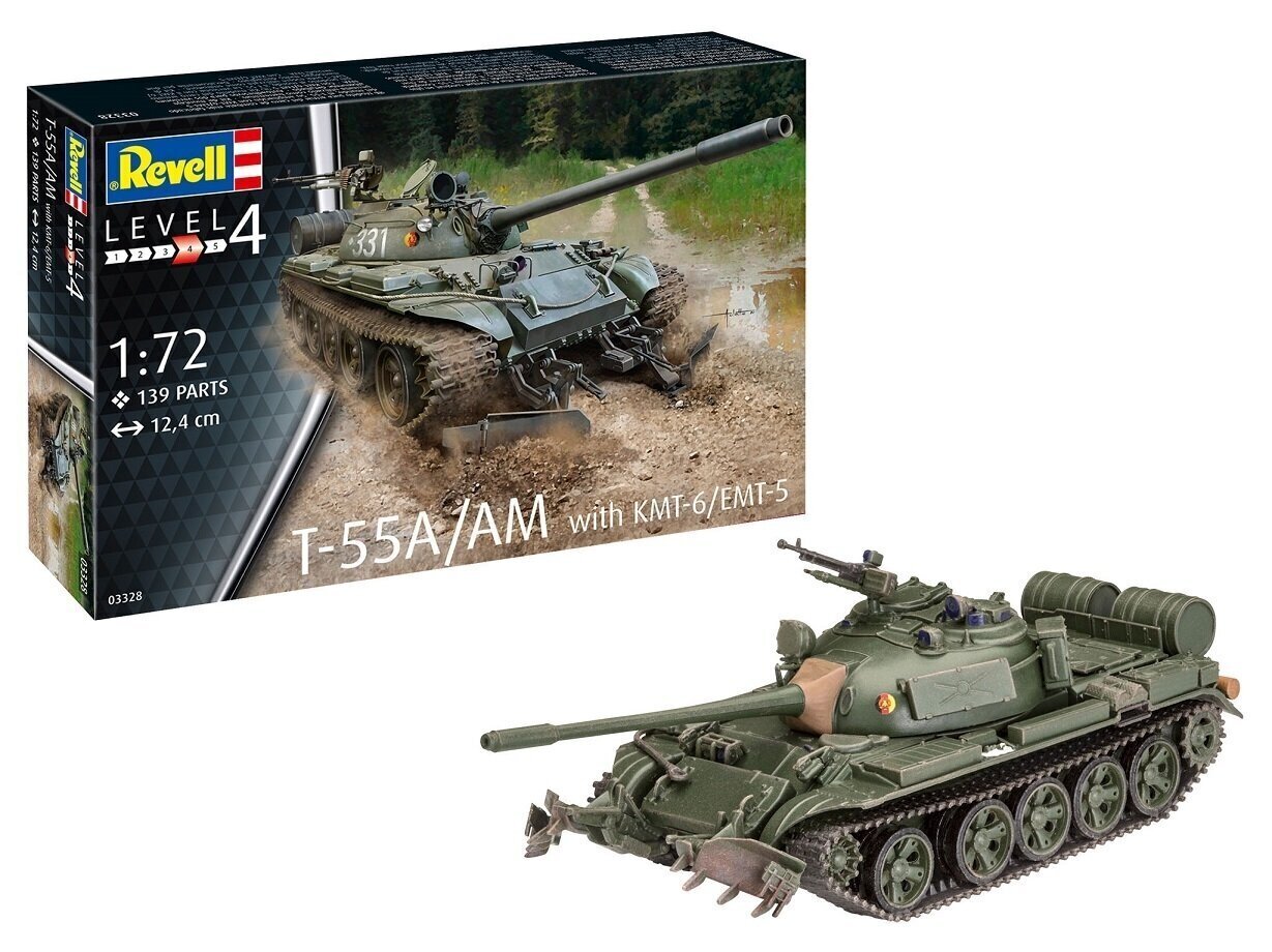 Konstruktors Revell - T-55A/AM with KMT-6/EMT-5, 1/72, 03328 cena un informācija | Konstruktori | 220.lv