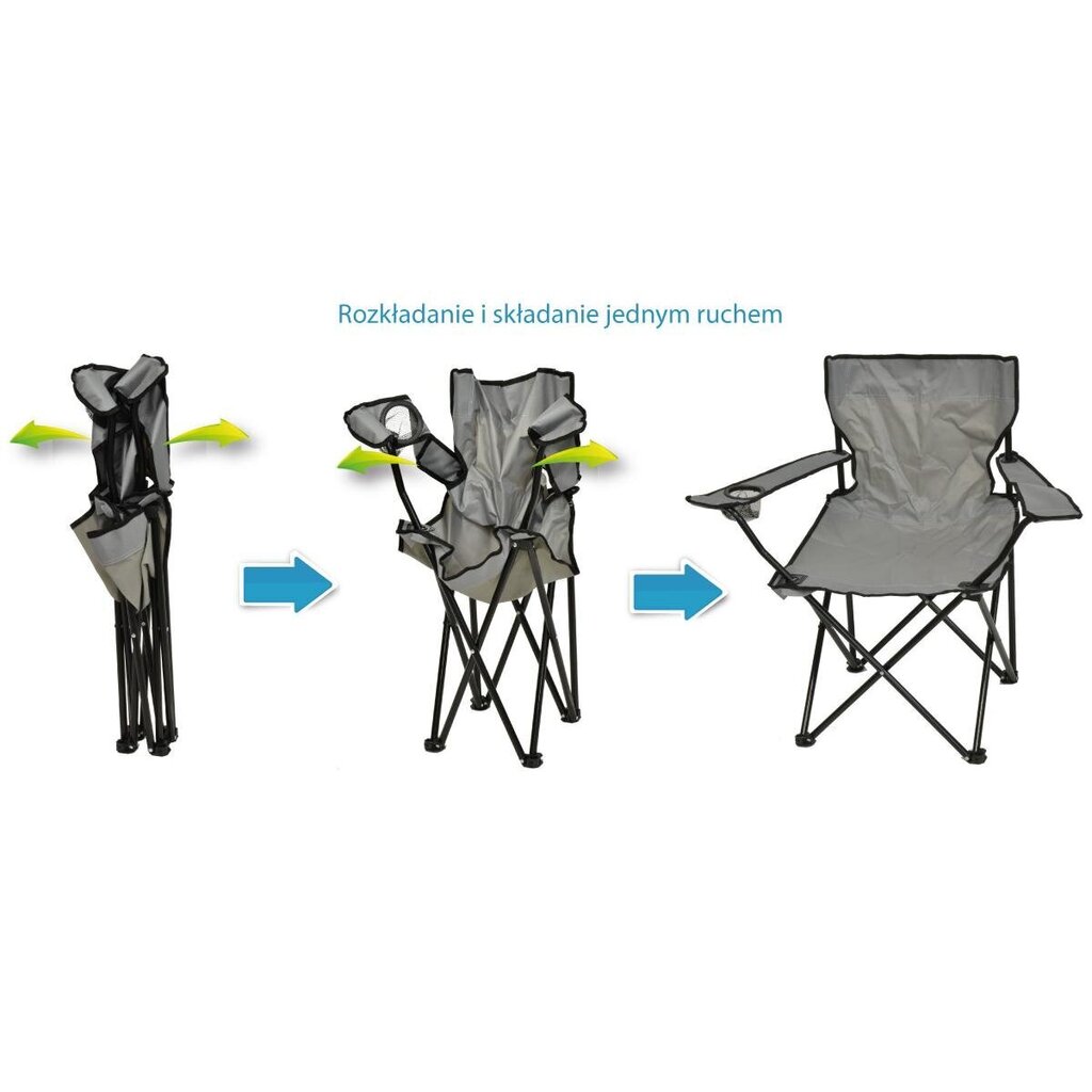 Saliekamais krēsls Enero Camp, 50x50x80cm, pelēks cena un informācija |  Tūrisma mēbeles | 220.lv