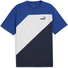 T-krekls vīriešiem Puma Power Colorblock Tee Blue White 678929 14 678929 14/M, zils cena un informācija | Vīriešu T-krekli | 220.lv