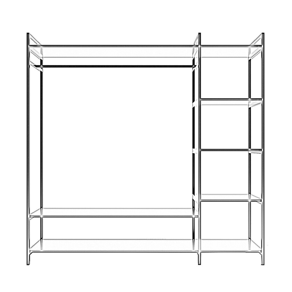 Skapis Trend L615, balts/melns цена и информация | Skapji | 220.lv