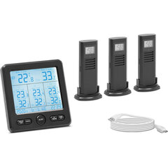Bezvadu laika stacija ar LCD signalizāciju ar 3 sensoriem cena un informācija | Meteostacijas, āra termometri | 220.lv