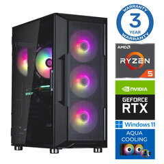 Intop Aqua Ryzen 5 7600X 16GB DDR5 1TB SSD M.2 NVME+2TB RTX4060 8GB WIN11Pro cena un informācija | Stacionārie datori | 220.lv