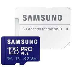 Карта памяти Micro SDXC Samsung PRO Plus 2021 + адаптер SD (128 ГБ) цена и информация | Samsung Фотокамеры и принадлежности | 220.lv