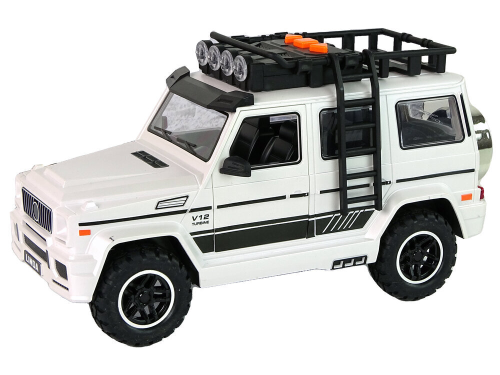 Akumulatora SUV ar gaismām un skaņām LeanToys, balts cena un informācija | Rotaļlietas zēniem | 220.lv