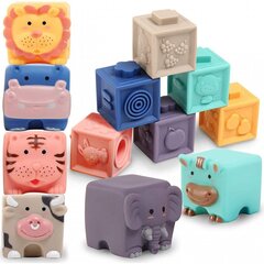 Dzīvnieku bloki bērniem, 12 gab. cena un informācija | Attīstošās rotaļlietas | 220.lv