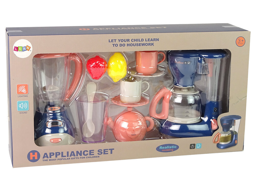 Bērnu virtuves komplekts Lean Toys, zils, 41 cm x 22 cm x 10 cm cena un informācija | Rotaļlietas meitenēm | 220.lv
