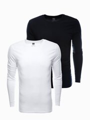 T-krekls vīriešiem Ombre Clothing v8 z43 120240, melnbalts, 2gab. cena un informācija | Vīriešu T-krekli | 220.lv