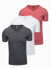 T-krekli vīriešiem Ombre Clothing, dažādas krāsas, 3 gab cena un informācija | Vīriešu T-krekli | 220.lv