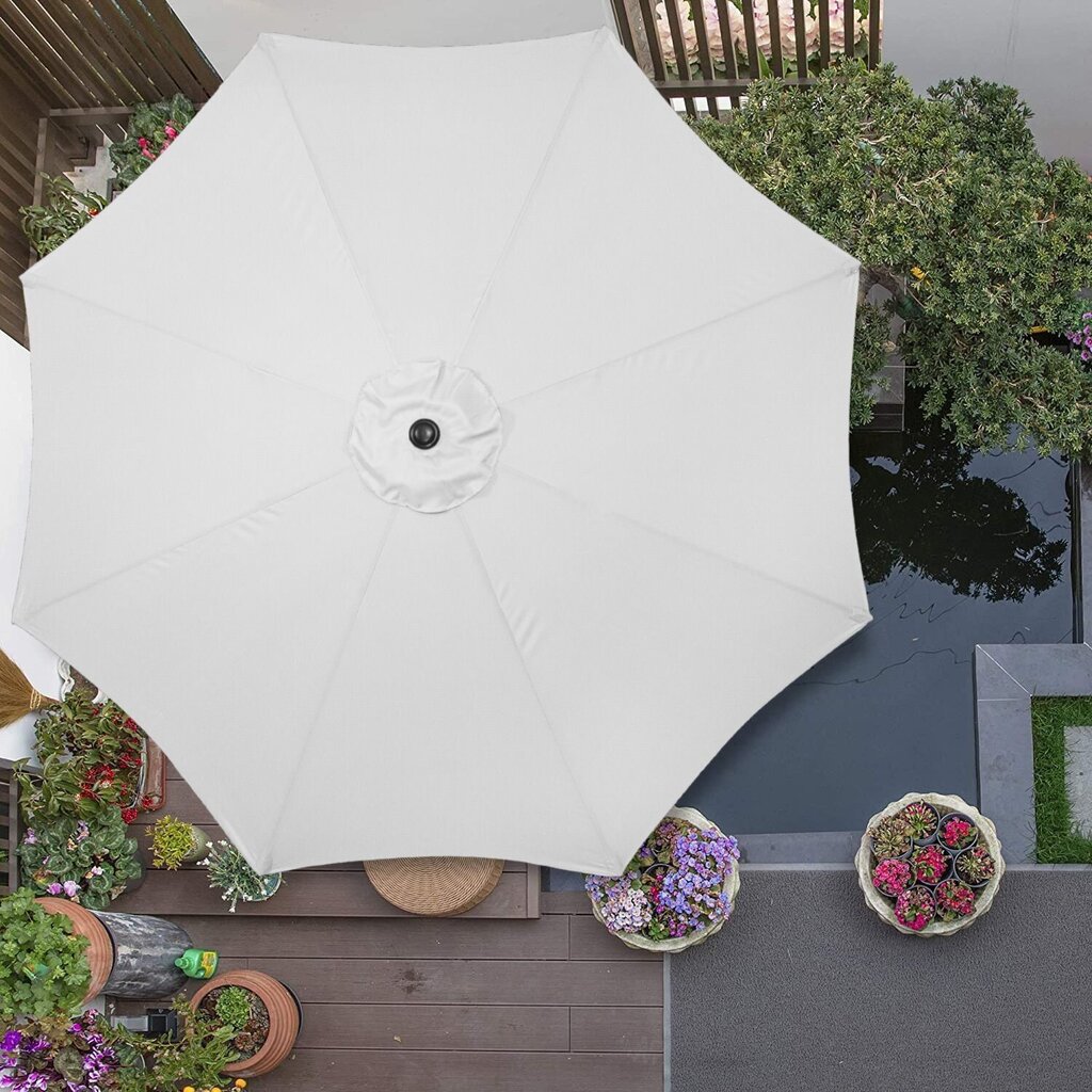 Dārza lietussargs GU0020, balts cena un informācija | Saulessargi, markīzes un statīvi | 220.lv